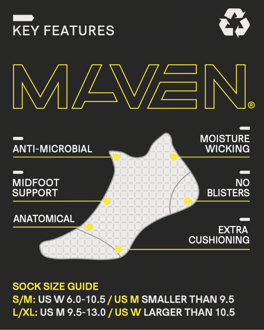 Maven No-Show Running Sock